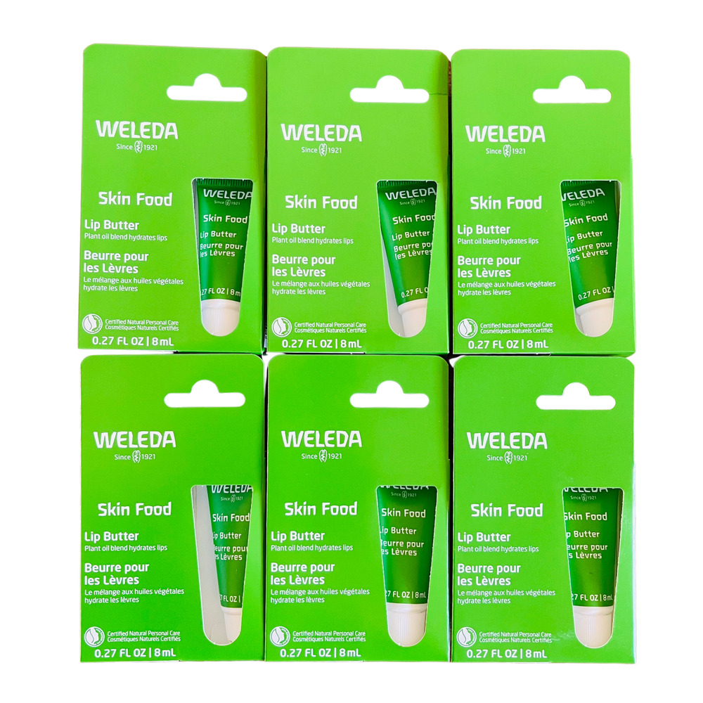 Weleda Skin Food Hydrating Lip Butter Clear 0.27 oz / 8mL - Set of 6 NIB